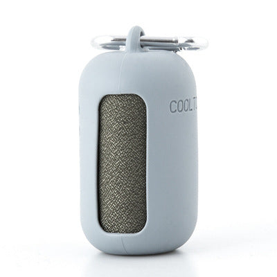 NNEDSZ Grey Quick Dry Cooling Towel Set (2 Pack) - Microfiber Sport Towels with Silicone Cases & Carabiners-0