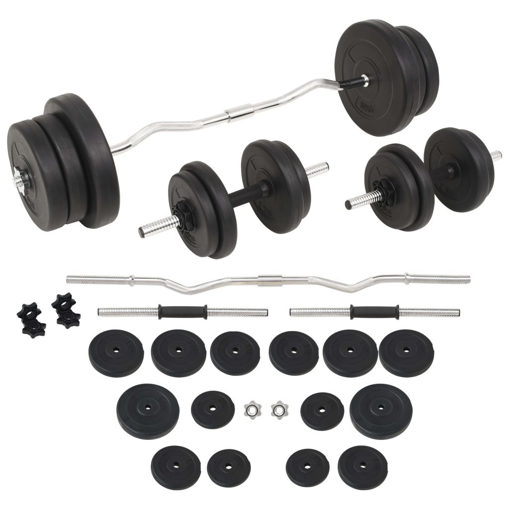 vidaXL Barbell and Dumbbell Set 132.3 lb-0